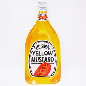 NEW Melamine Figural Platter Yellow Mustard Bottle 20" x 8.75"